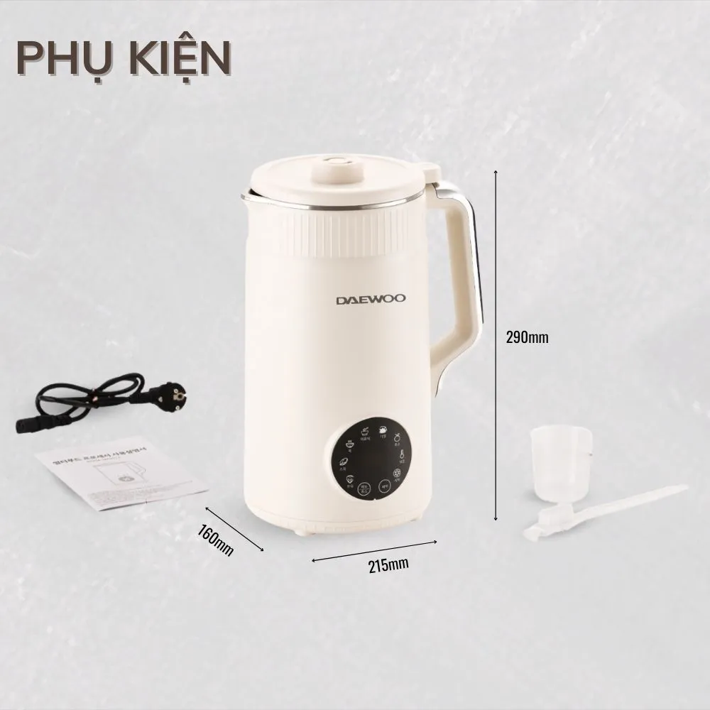 Ảnh Máy Làm Sữa Hạt Daewoo 1.2L DWSM-1512, tặng Cẩm Nang 50 Công Thức - chế độ tự làm sạch BH 2 năm 4