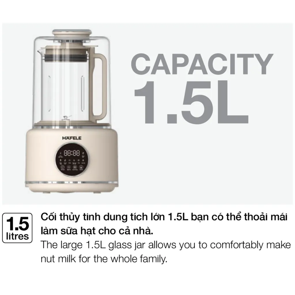 Ảnh Máy làm sữa hạt Hafele HS-B151NW - 535.43.485 2