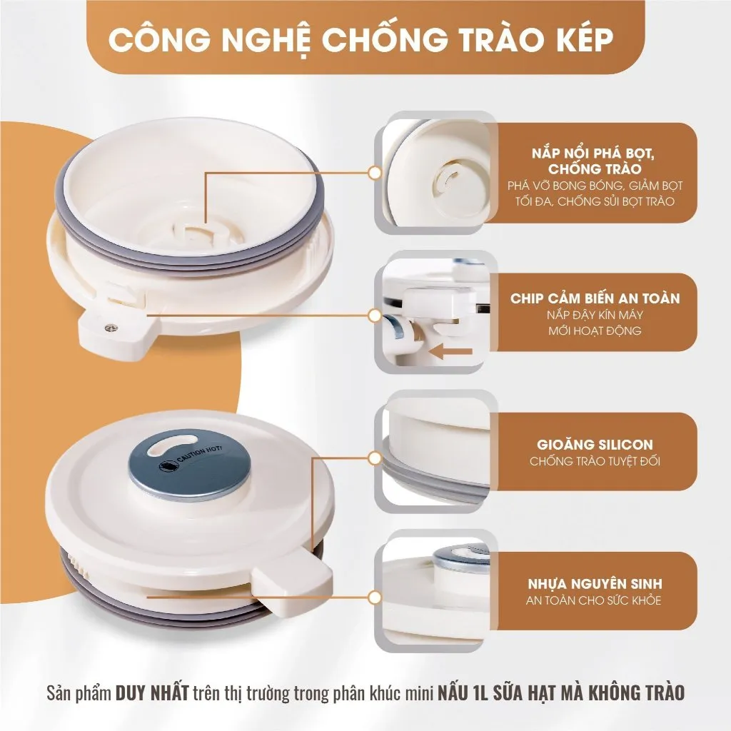 Ảnh Máy làm sữa hạt Masuto 1L xay các loại hạt siêu nhuyễn mịn chống trào, bảo hành 12 tháng 3