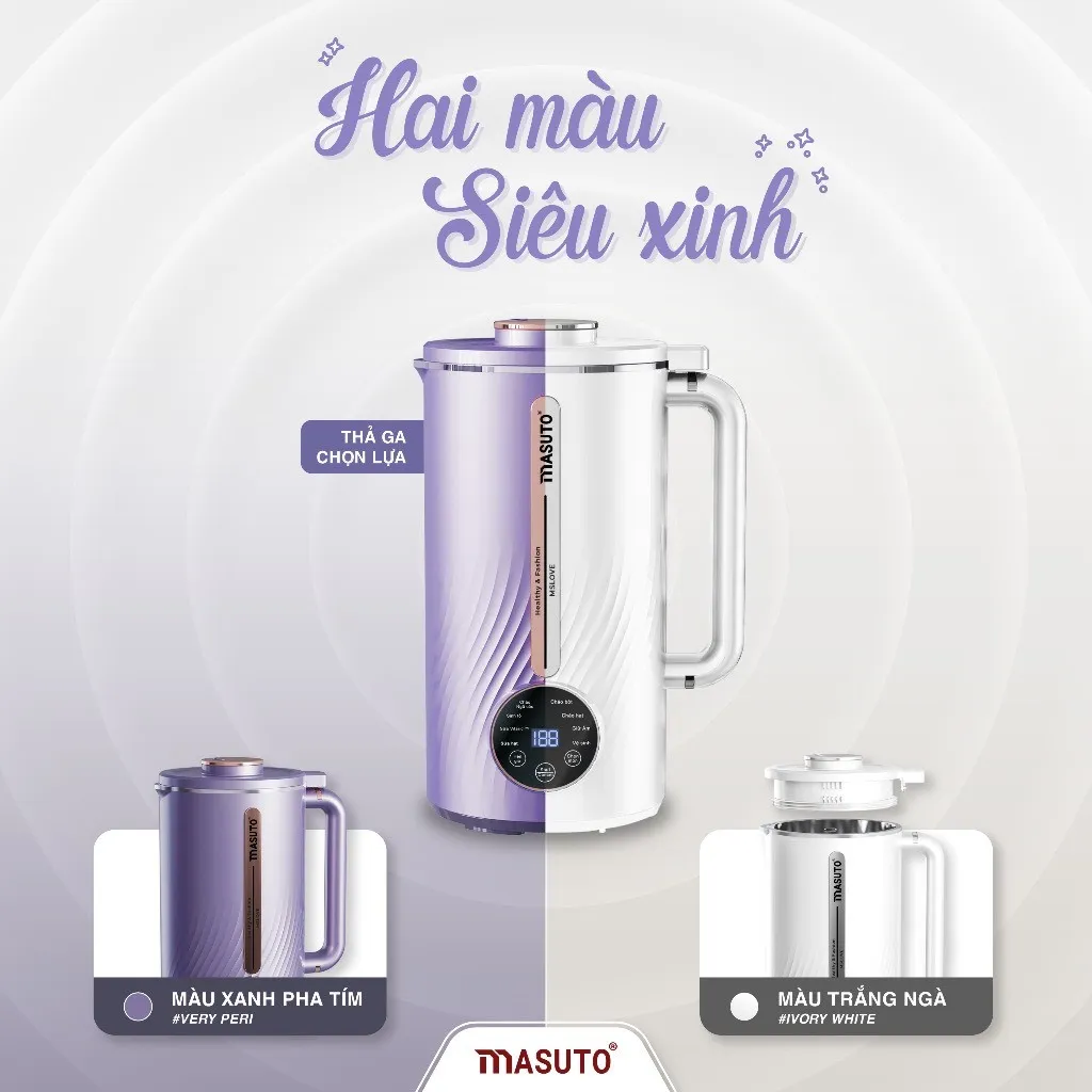 Ảnh Máy làm sữa hạt Masuto 1L xay các loại hạt siêu nhuyễn mịn chống trào, bảo hành 12 tháng LIVE 2