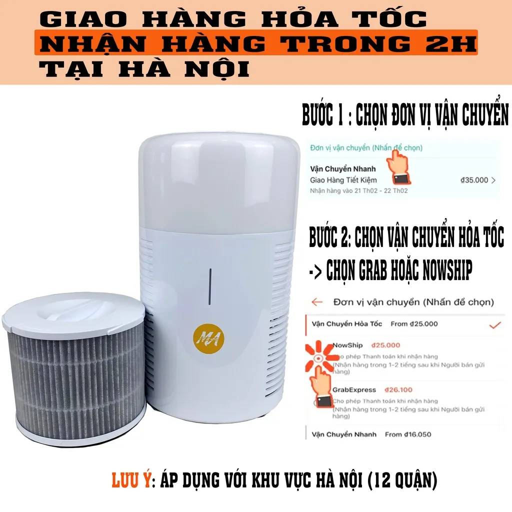 Ảnh Máy lọc không khí Max Air MA025 và 2 màng lọc than hoạt tính Carbon chính hãng lọc sạch mùi, tiết kiệm hơn 4