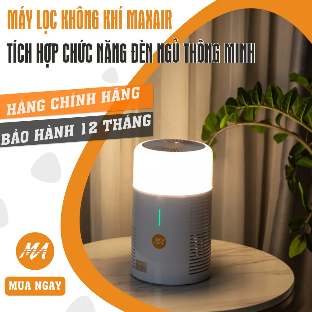 Ảnh Máy lọc không khí MAX AIR MA025 lọc 99,97% bụi mịn, khử khuẩn, diệt nấm mốc, bảo hành 12 tháng, 1 đổi 1, hàng chính hãng 4