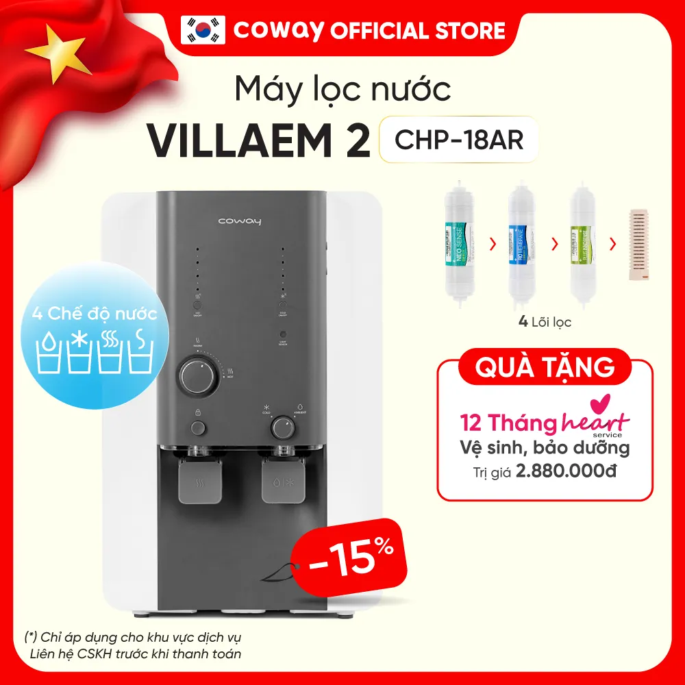 Đánh Giá Máy Lọc Nước Coway Villaem 2 CHP-18AR: Nóng Lạnh RO Cao Cấp