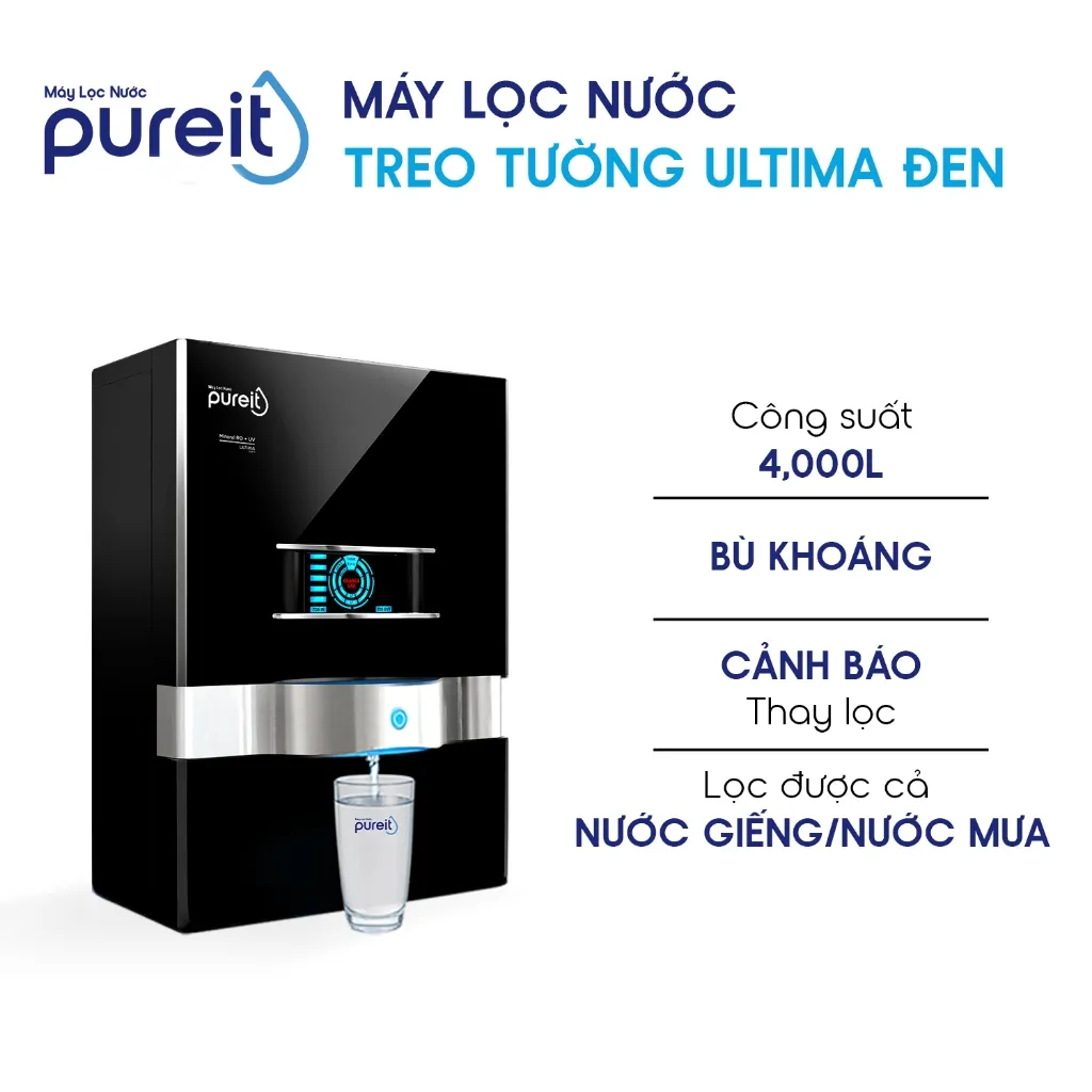 Ảnh Máy Lọc Nước treo tường/ để bàn Pureit Ultima Đen [BH 12 THÁNG] 2