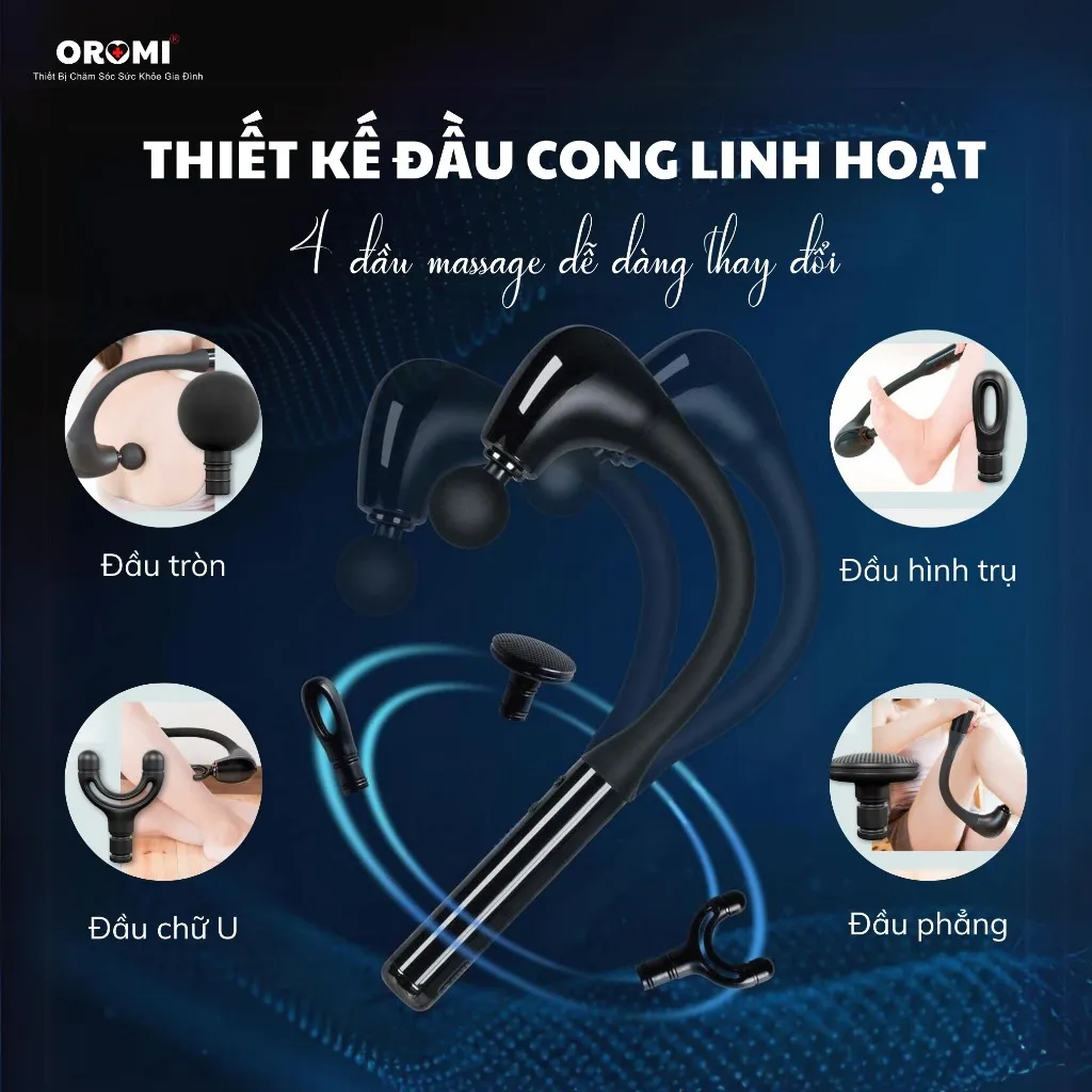 Ảnh Máy Massage Cầm Tay Cao Cấp OROMI ORM-099 - Dụng Cụ Mát-Xa Thiết Kế Cong, Mát Xa Chuyên Nghiệp 4