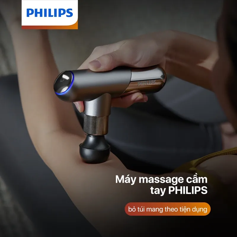 Ảnh Máy Massage Cầm Tay Mini PHILIPS 7501-6 đầu massage chuyên dụng, lực đấm mạnh 8mm 1