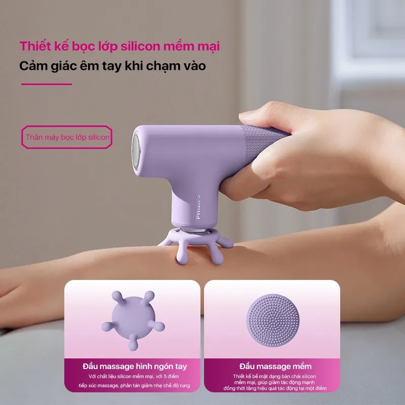 Ảnh Máy Massage Cầm Tay PHILIPS 7311-kiểu dáng tinh tế sang trọng,thiết kế nhỏ gọn,5 cấp độ massage x biên độ sâu 6mm 3