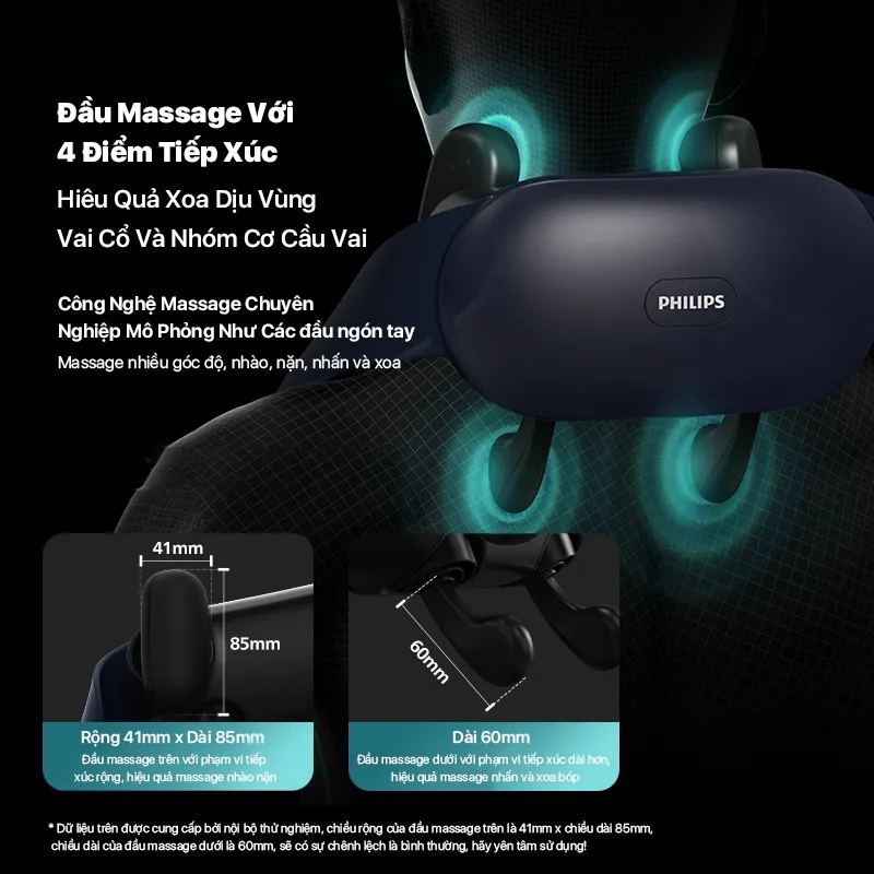 Ảnh Máy Massage Cổ Vai Gáy PHILIPS 3204N-4 điểm tiếp xúc mô phỏng massage như các đầu ngón tay 2