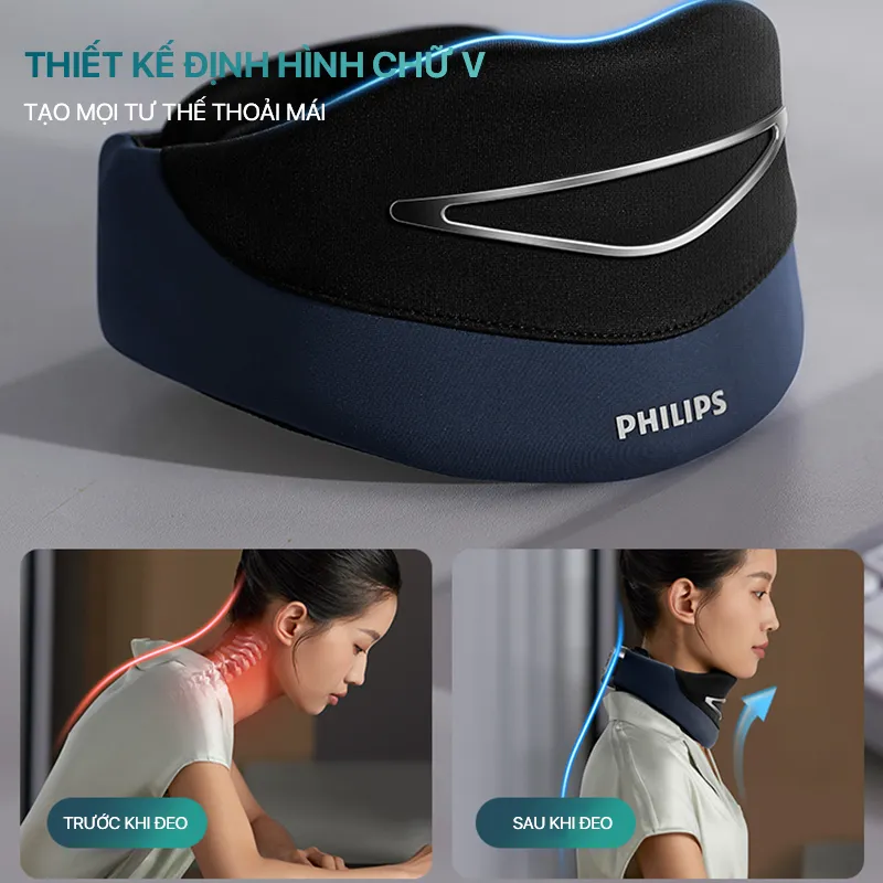 Ảnh Máy Massage Cổ Vai Gáy PHILIPS 3306N-EMS massage chườm ấm thúc đẩy lưu thông tuần hoàn máu 3