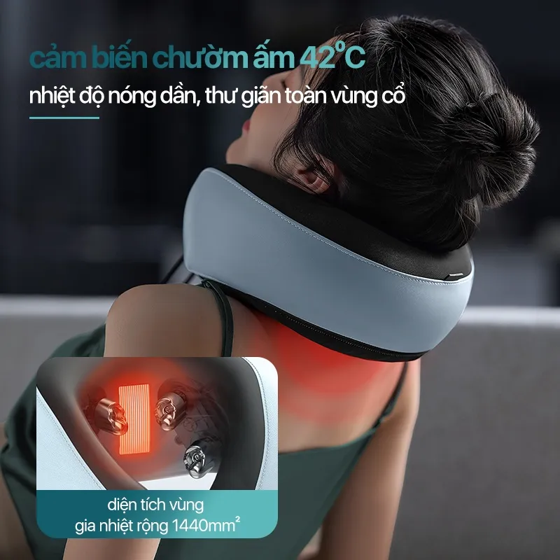 Ảnh Máy Massage Cổ Vai Gáy PHILIPS 3304-đầu massage sóng 3D, chườm ấm cảm biến,3 chế độ massage 3