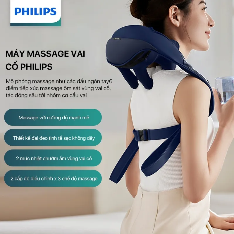 Ảnh Máy Massage Cổ Vai Gáy PHILIPS 3522-mô phỏng massage như các đầu ngón tay 1