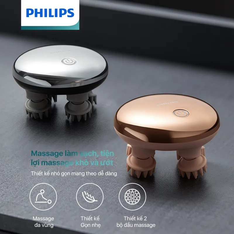 Ảnh Máy Massage Da Đầu Đa Năng PHILIPS 1301-massage làm sạch,tiện lợi massage khô và ướt 1