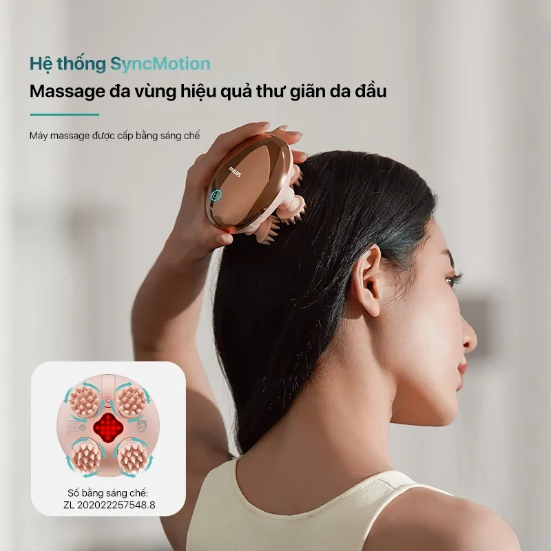 Ảnh Máy Massage Da Đầu Đa Năng PHILIPS 1301-massage làm sạch,tiện lợi massage khô và ướt 3
