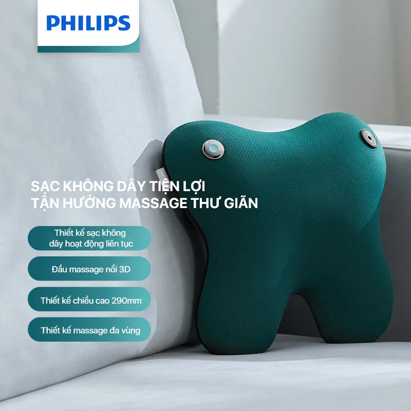 Ảnh Máy Massage Lưng PHILIPS 3111-thiết kế sạc không dây hoạt động liên tục,thiết kế chiều cao 290mm 2