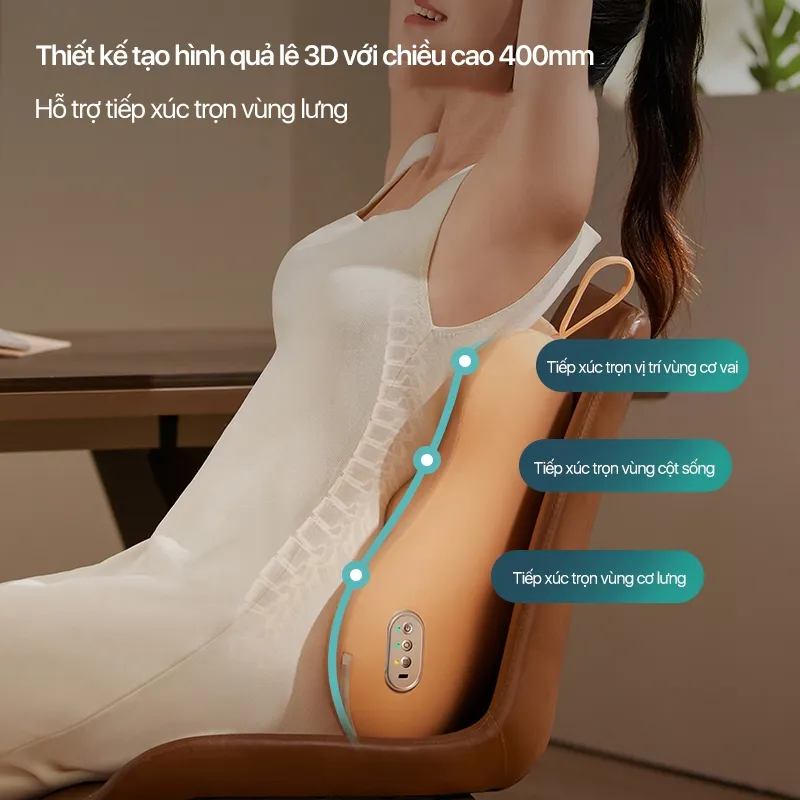 Ảnh Máy Massage Lưng PHILIPS 5102B-đầu massage 3D tự điều chỉnh linh hoạt phù hợp đường cong vùng lưng 4