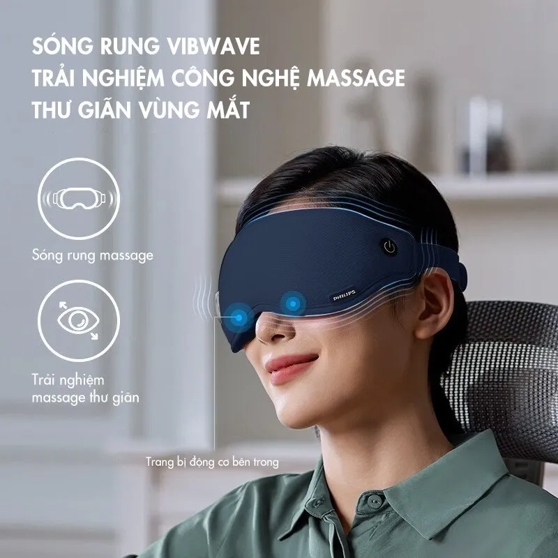 Ảnh Máy Massage Mắt PHILIPS 3101E-massage sóng rung,chườm ấm và lạnh 3 trong 1,vùng mắt thoải mái với thiết kế 3D 1
