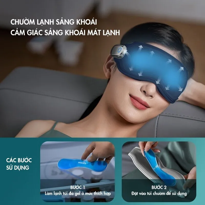 Ảnh Máy Massage Mắt PHILIPS 3101E-massage sóng rung,chườm ấm và lạnh 3 trong 1,vùng mắt thoải mái với thiết kế 3D 3