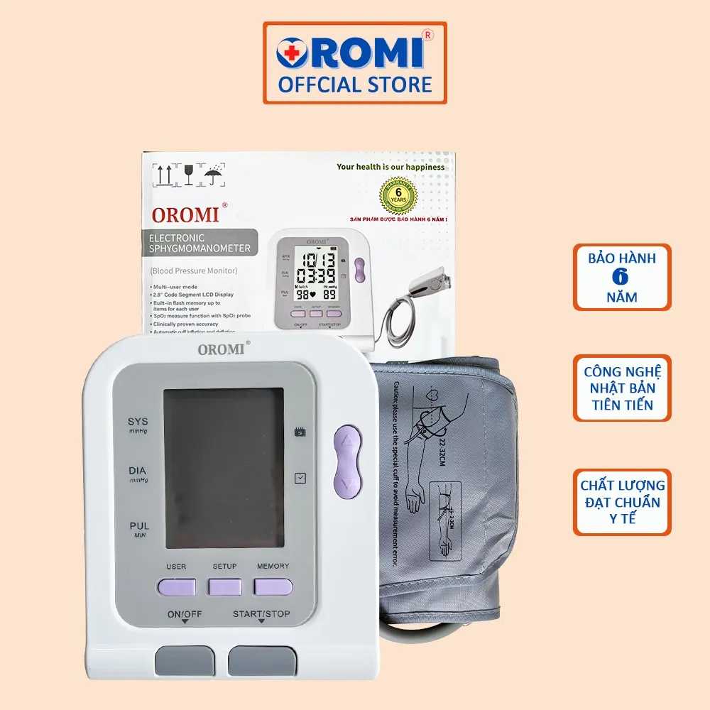 Ảnh Máy đo huyết áp điện tử bắp tay OROMI CONTEC08C (tích hợp SPO2) - Chính hãng cao cấp 1