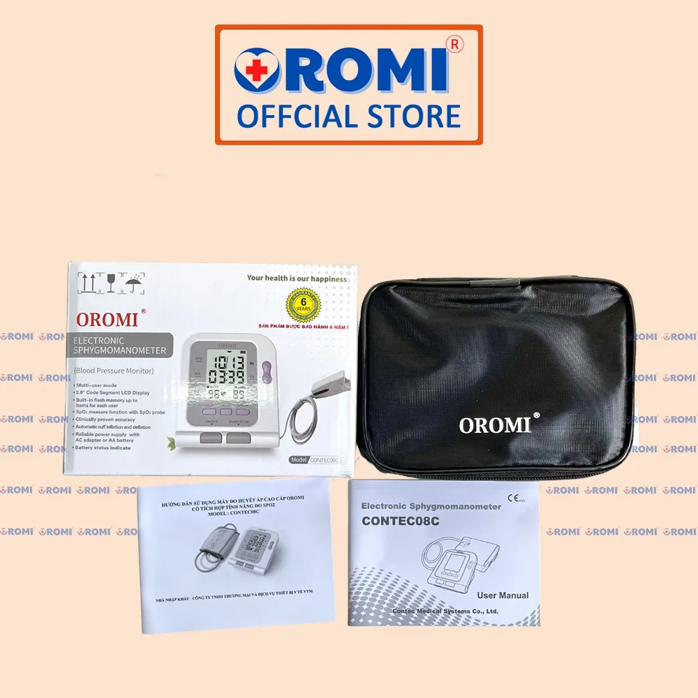 Ảnh Máy đo huyết áp điện tử bắp tay OROMI CONTEC08C (tích hợp SPO2) - Chính hãng cao cấp 3