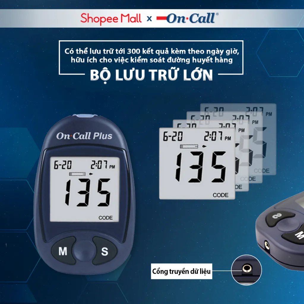 Ảnh Máy Đo Đường Huyết On Call Plus Kèm Hộp 25 Que Thử Đường Huyết On Call Plus [Bảo Hành Trọn Đời] 4