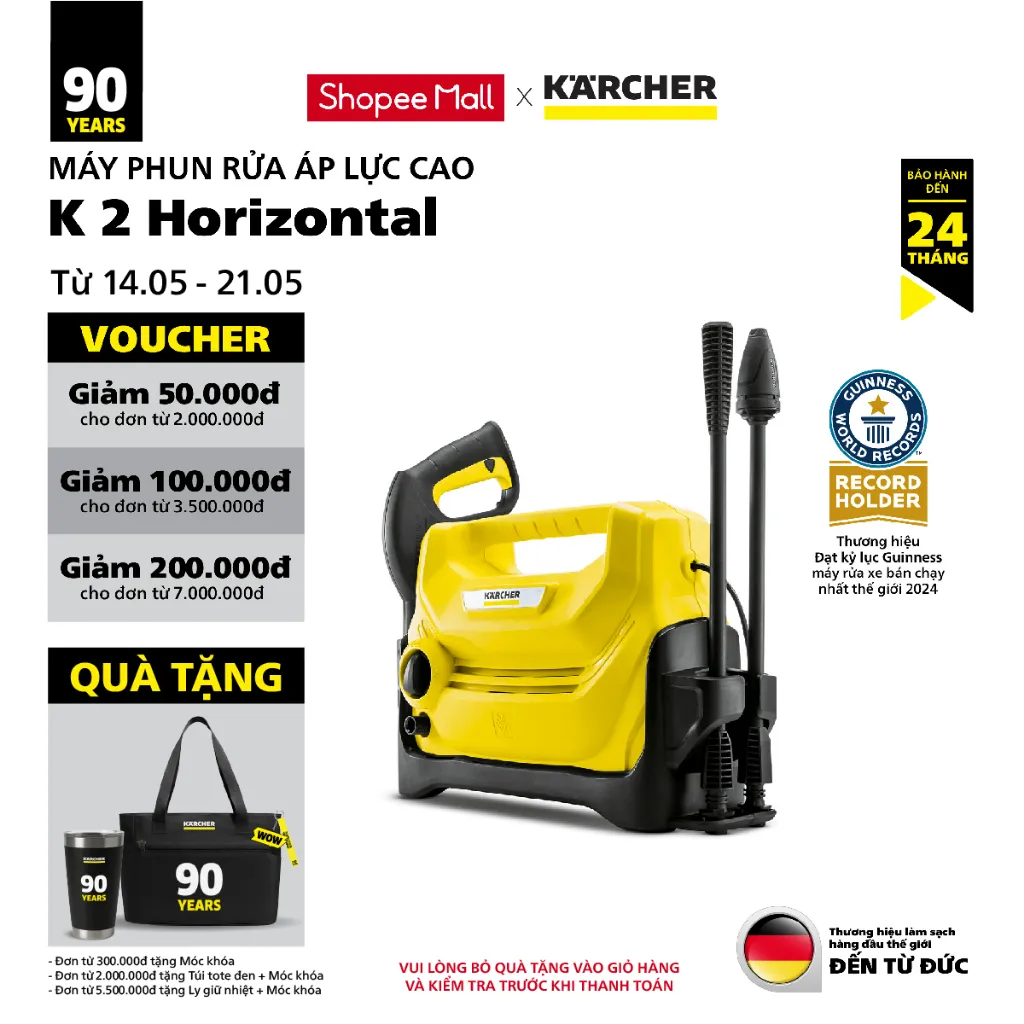 Đánh Giá Máy Phun Rửa Áp Lực Cao Karcher K2 Horizontal 110 Bar - Trợ Thủ Gia Đình