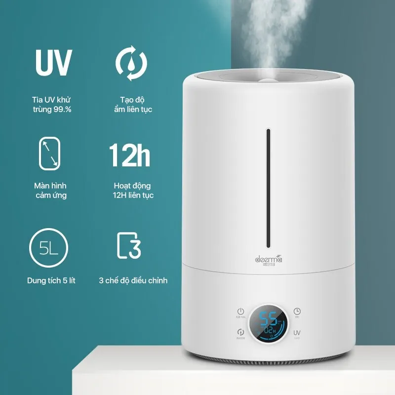 Ảnh Máy phun sương tạo độ ẩm không khí Deerma F628S dung tích 5L có tia UV khử khuẩn - Bảo hành 12 tháng 2