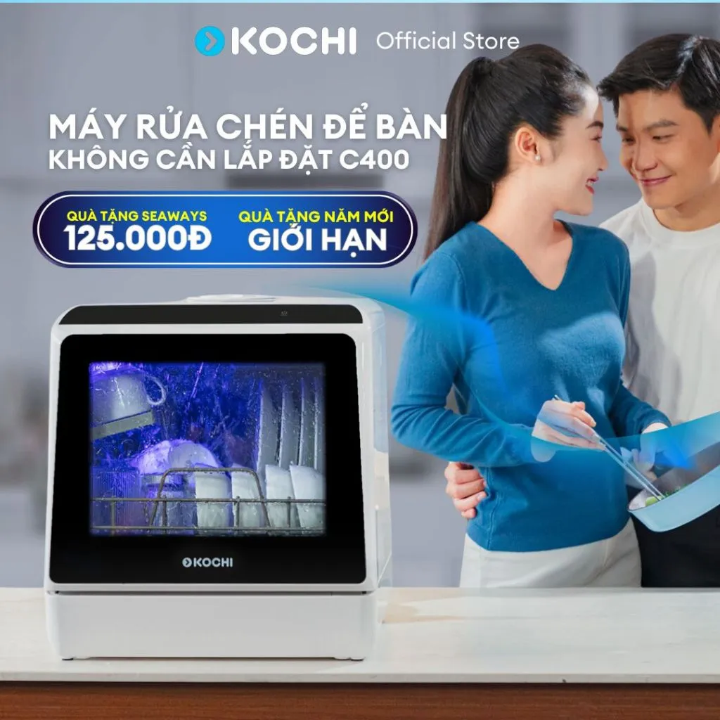 Ảnh Máy rửa chén bát để bàn C400 - Không cần lắp đặt - Sức chứa 4 bộ - Rửa nước nóng, sấy khô hoàn hảo 1