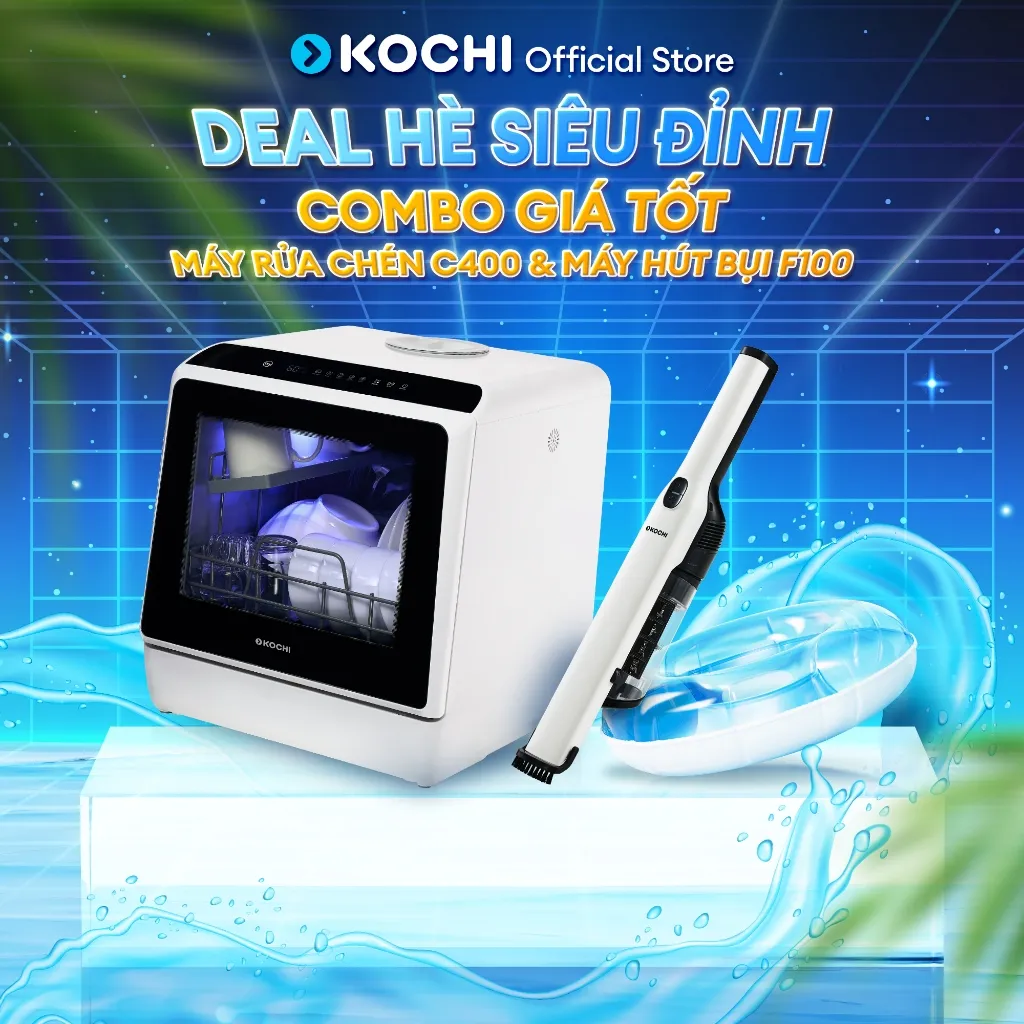 Ảnh Máy rửa chén để bàn không dây C400 va Máy bút bụi không dây siêu nhẹ siêu mạnh F100 - Kochi Vietnam 1