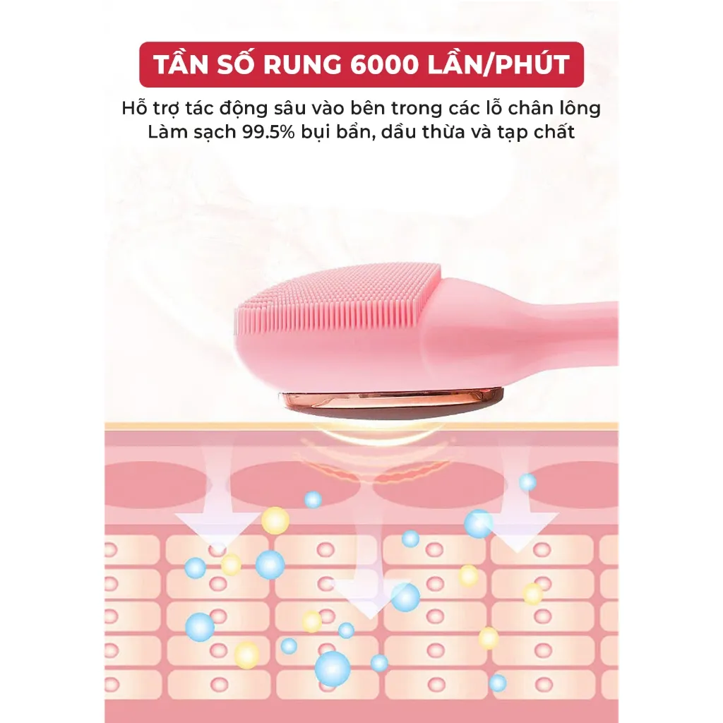Ảnh Máy Rửa Mặt Magic B-41, 1.2W, 6000 Rung/Phút, Chống Nước IPX5, Bảo Hành 12 Tháng 3