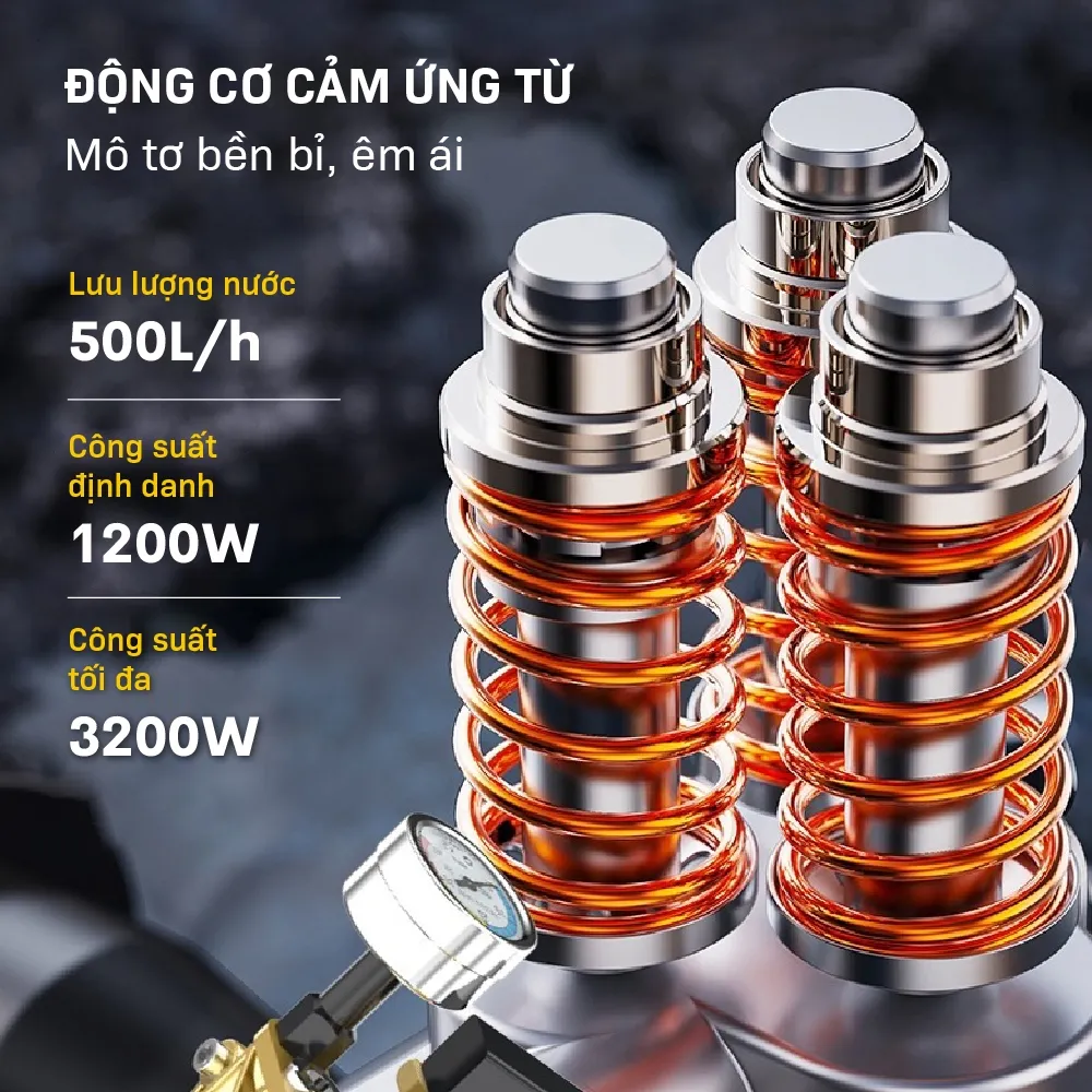 Ảnh Máy rửa xe FUJIHOME PWX5B cảm ứng từ - Có điều chỉnh áp lực nước đầu ra - Tặng Aptomat chống giật 3