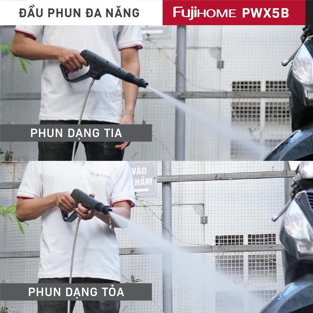 Ảnh Máy rửa xe FUJIHOME PWX5B cảm ứng từ - Có điều chỉnh áp lực nước đầu ra - Tặng Aptomat chống giật 4