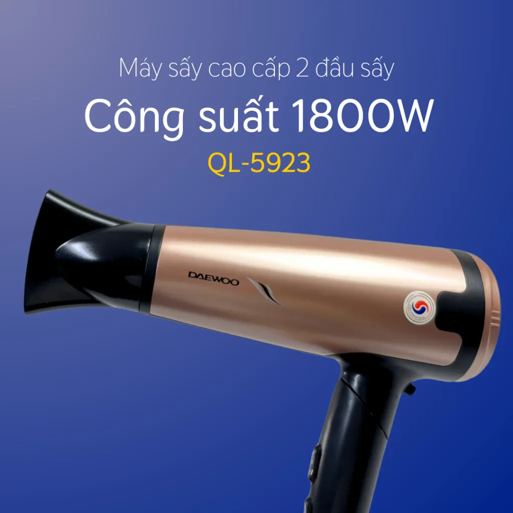 Ảnh Máy sấy tóc 2 đầu sấy cao cấp Daewoo QL-5923 công suất 1800w, bảo hành 12 tháng 1