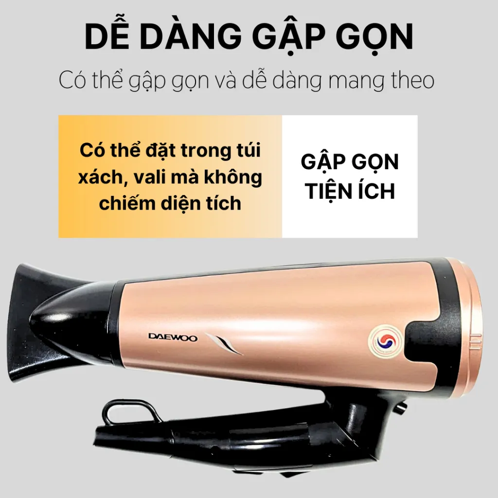 Ảnh Máy sấy tóc 2 đầu sấy cao cấp Daewoo QL-5923 công suất 1800w, bảo hành 12 tháng 4