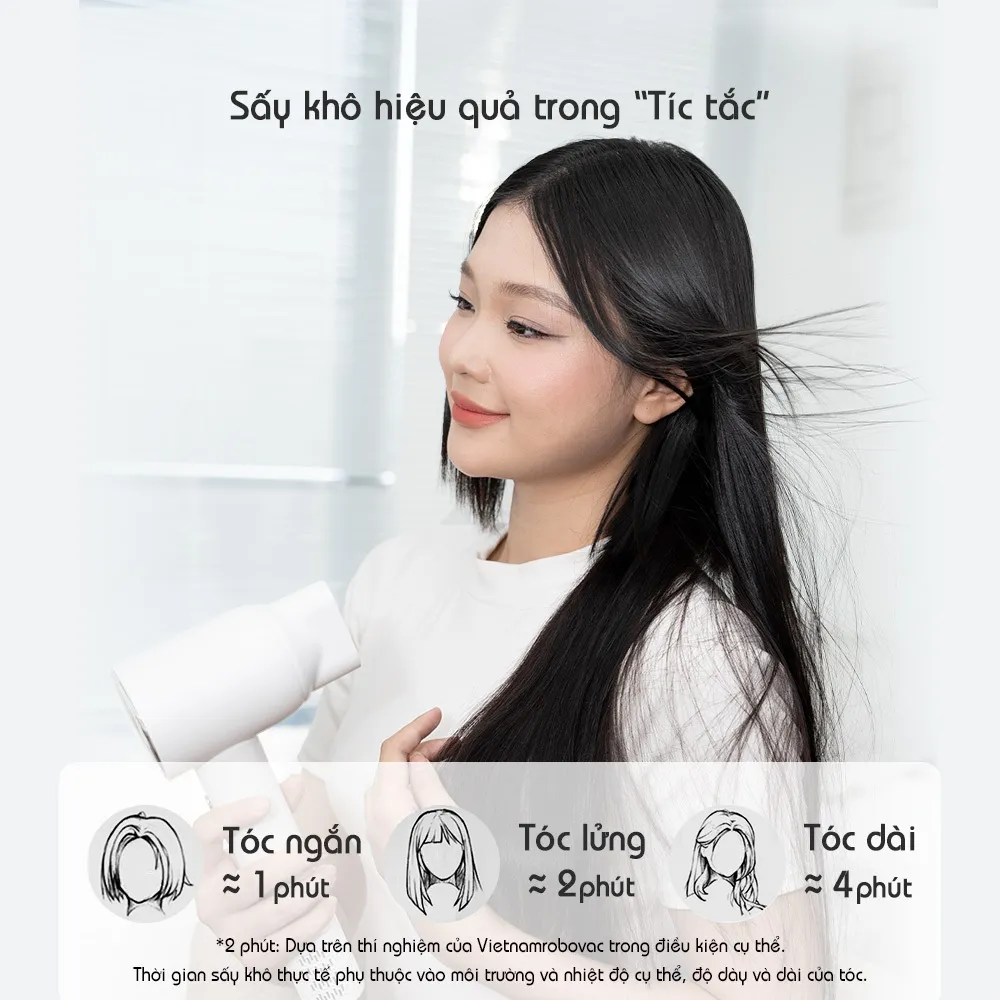 Ảnh Máy Sấy Tóc Đa Năng Ion Âm HS01 Vietnamrobovac Digital High - Chế Độ Sấy Trẻ Em - Hàng Chính Hãng 2