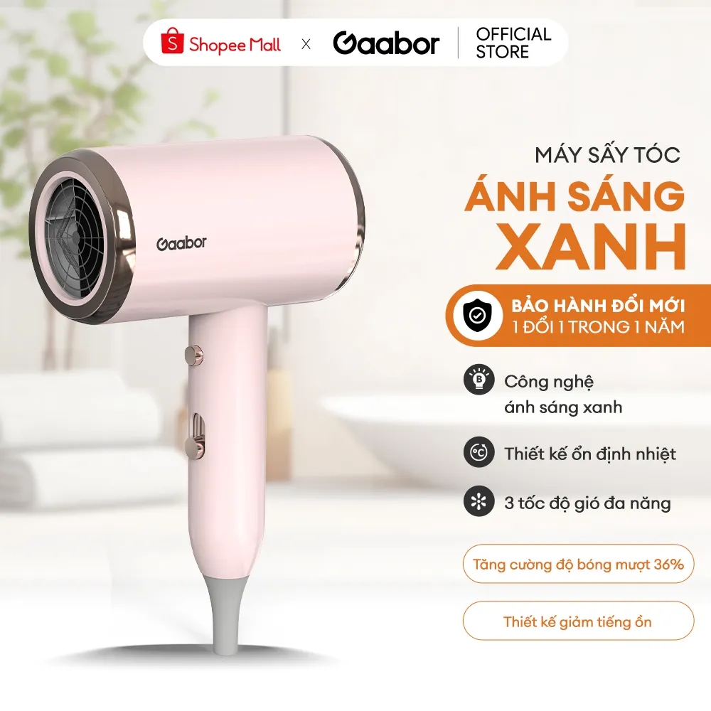 Ảnh Máy sấy tóc Gaabor GHD-N1000D sấy nhanh 2 chiều nóng lạnh công suất 1000W độ ồn thấp ánh sáng xanh 2