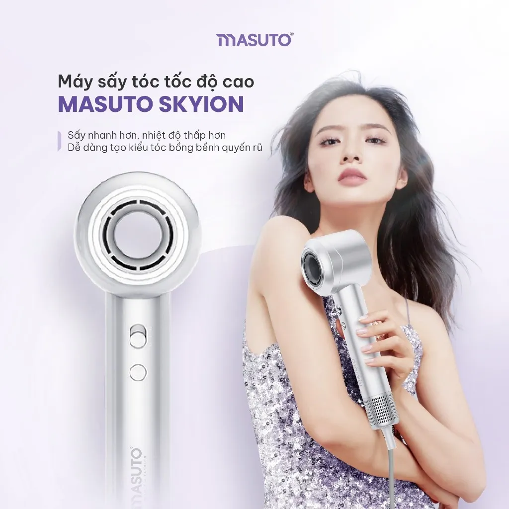 Ảnh Máy sấy tóc ion âm Masuto Skylon 2 chiều nóng lạnh tạo kiểu bảo vệ tóc bảo hành 12 tháng 2