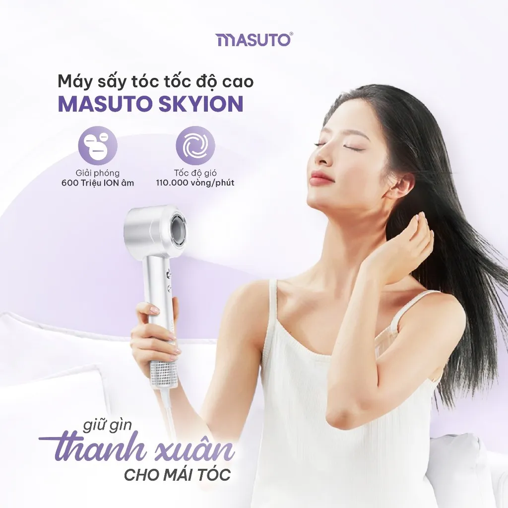 Ảnh Máy sấy tóc ion âm Masuto Skylon 2 chiều nóng lạnh tạo kiểu bảo vệ tóc bảo hành 12 tháng 4