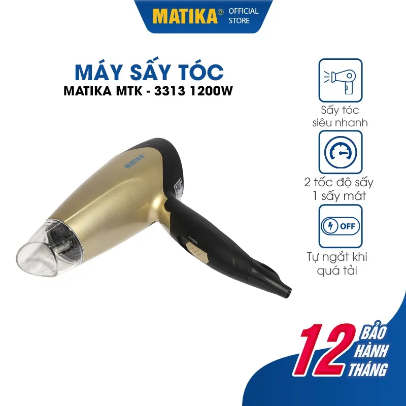 Ảnh Máy Sấy Tóc MATIKA 1200W MTK-3313 1