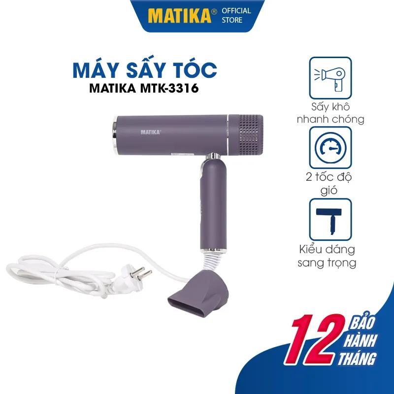 Ảnh Máy Sấy Tóc MATIKA Công Suất 1600W MTK-3316 1