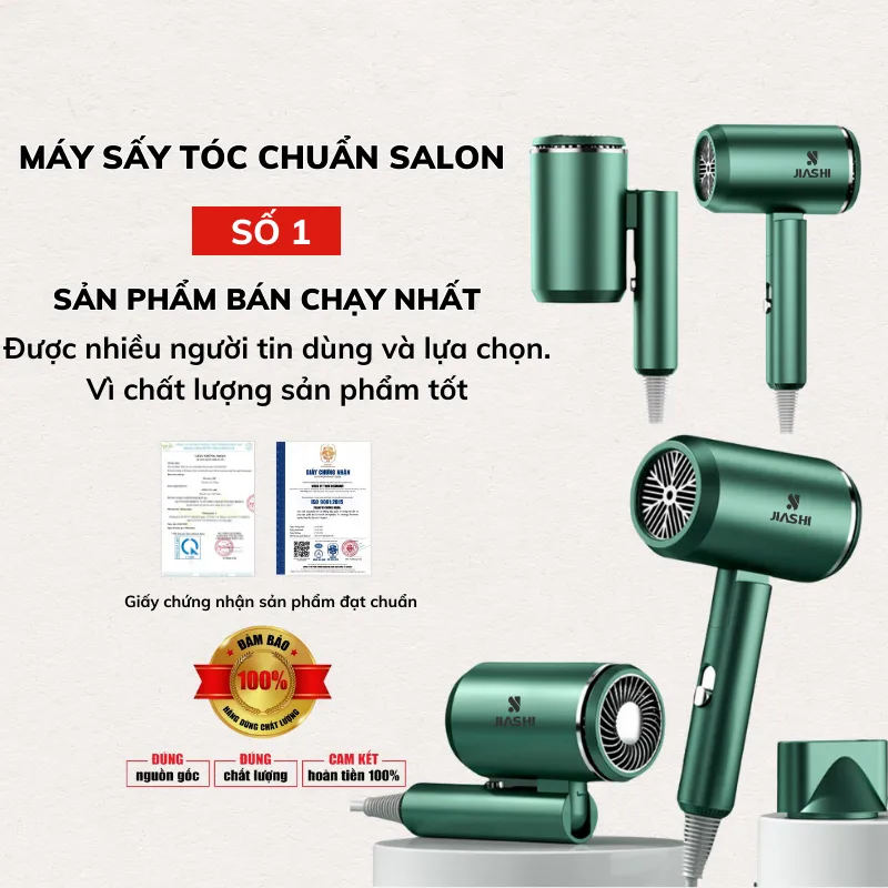 Ảnh Máy sấy tóc mini HOKU gấp gọn tạo kiểu chuyên nghiệp 2 chiều nóng lạnh 3 tốc độ gió công suất 1800W MST05 1