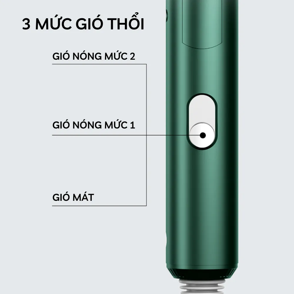 Ảnh Máy sấy tóc mini HOKU gấp gọn tạo kiểu chuyên nghiệp 2 chiều nóng lạnh 3 tốc độ gió công suất 1800W MST05 3