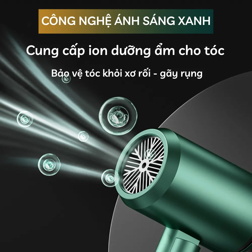 Ảnh Máy sấy tóc mini HOKU gấp gọn tạo kiểu chuyên nghiệp 2 chiều nóng lạnh 3 tốc độ gió công suất 1800W MST05 4