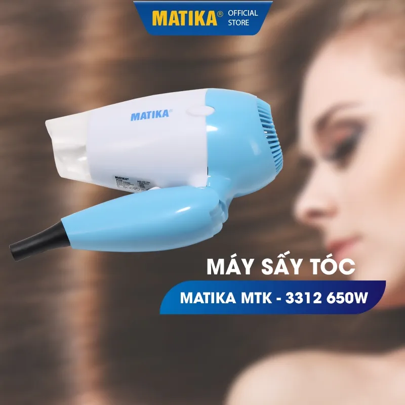 Ảnh Máy Sấy Tóc Mini MATIKA 650W MTK-3312 2