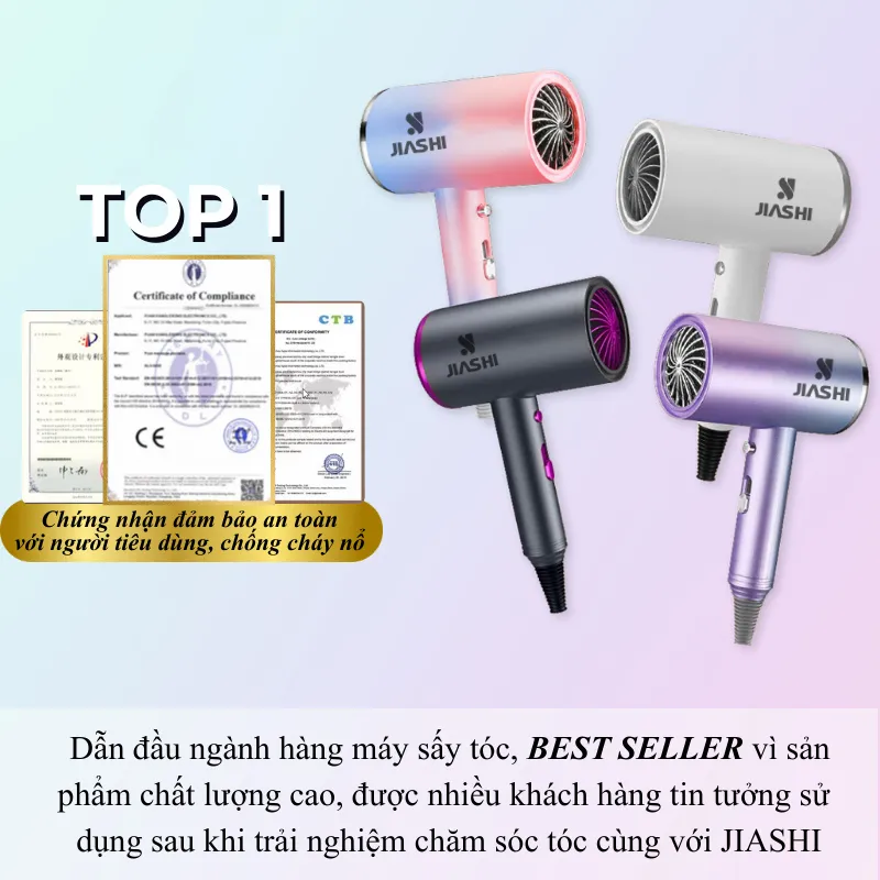 Ảnh Máy sấy tóc mini, máy sấy tóc HOKU công suất lớn 1800W, Ion âm dưỡng tóc 2 chiều nóng lạnh MST06 2