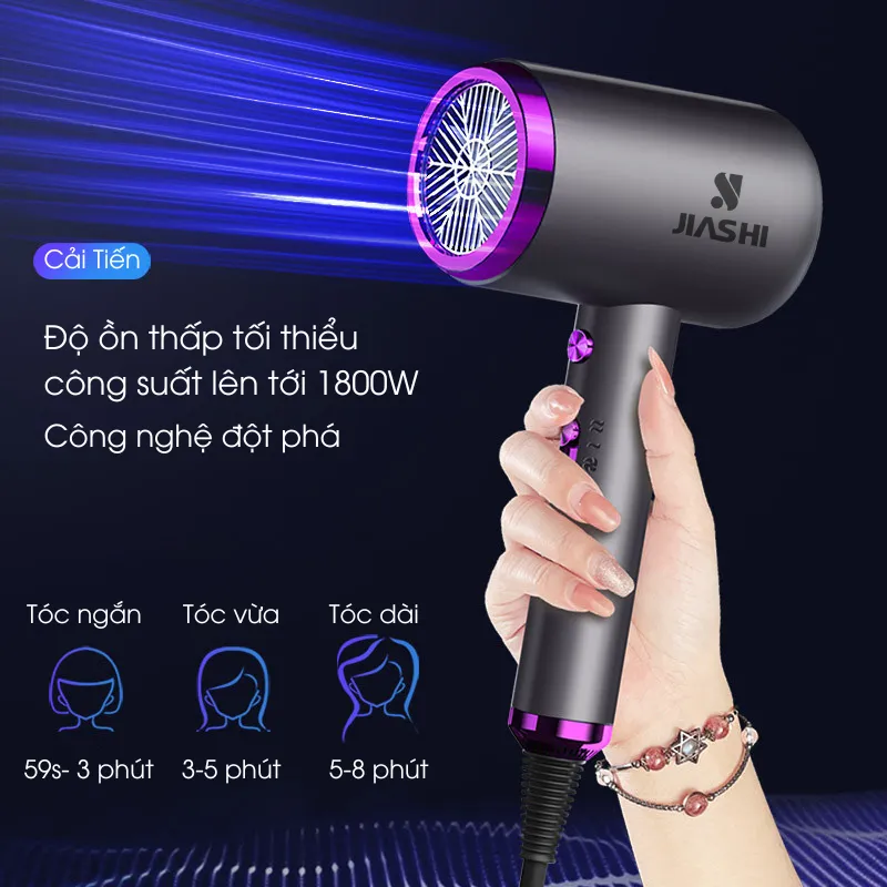 Ảnh Máy sấy tóc mini, máy sấy tóc HOKU công suất lớn 1800W, Ion âm dưỡng tóc 2 chiều nóng lạnh MST06 4