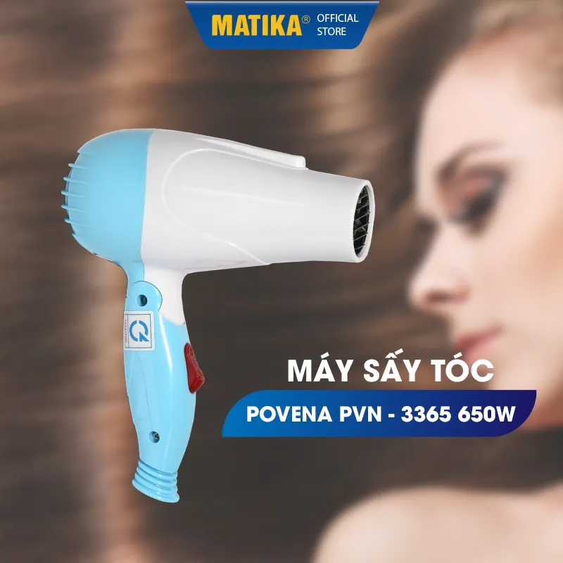 Ảnh Máy Sấy Tóc Mini POVENA 650W PVN-3365 4