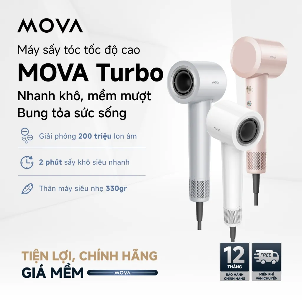 Ảnh Máy sấy tóc tốc độ cao Mova Turbo - Hàng chính hãng - Bảo hành 12 tháng 1