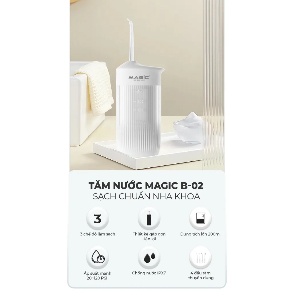 Ảnh Máy tăm nước Magic B-02, bảo hành 12 tháng. 3