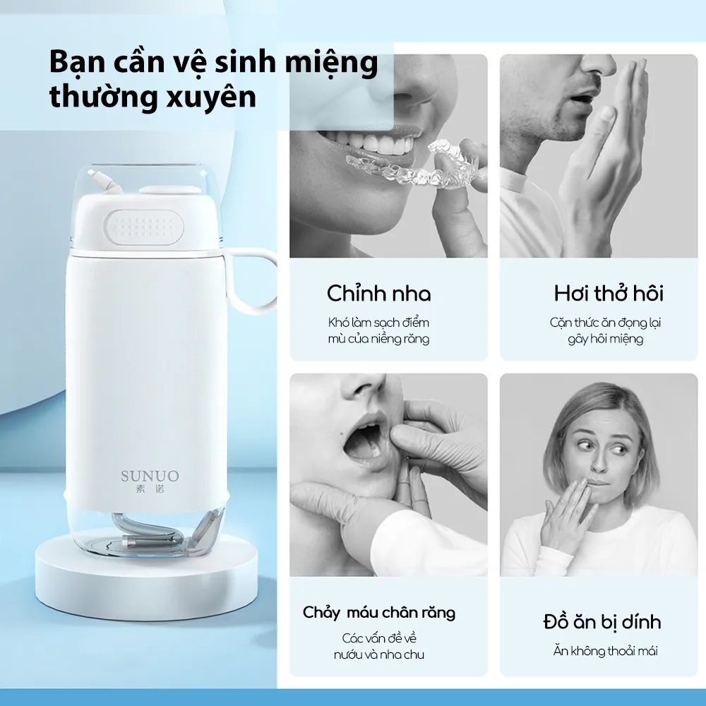 Ảnh Máy tăm nước Sunuo C3 Pro, khử trùng tia cực tím pin 2000mAh chống nước IPX7 4