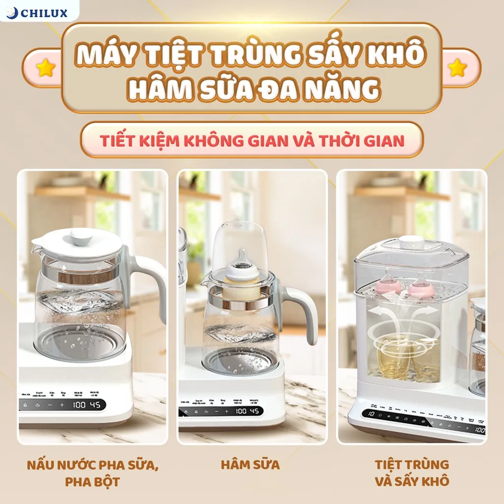 Ảnh Máy tiệt trùng sấy khô hâm sữa Chilux C1 - Bảo hành 2 năm chính hãng, miễn phí vận chuyển toàn quốc 3